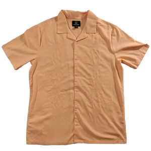Volcom Guayabera Shirt Orange Men's Small NWOT